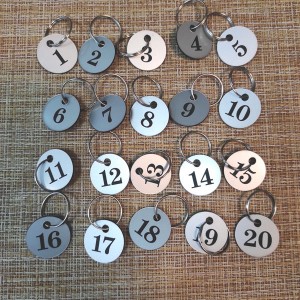 Брелки серебряные для ключей с 1 по 20 номер со стальным кольцом